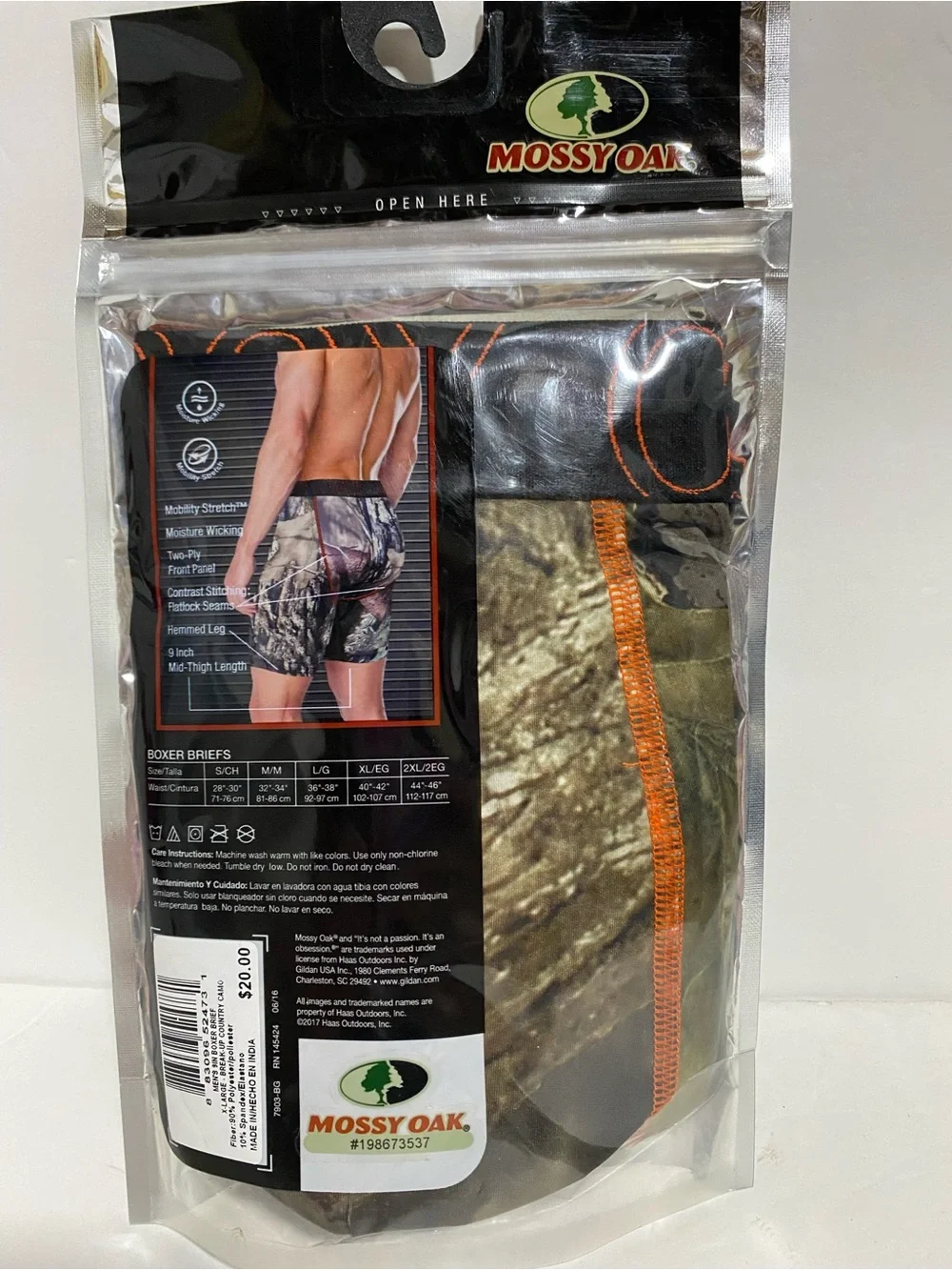 Mossy Oak Men's Camo Mid-Thigh Boxer Briefs - Green Camo